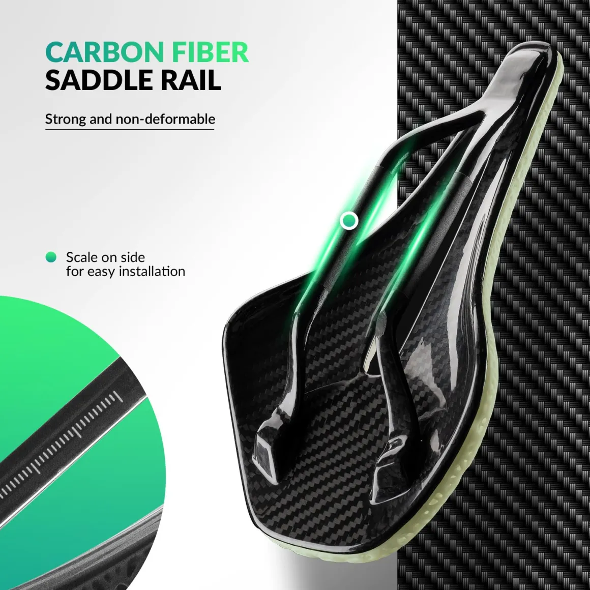 ROCKBROS 3D Printed Carbon Bike Saddle Ergonomic Ultralight Seat