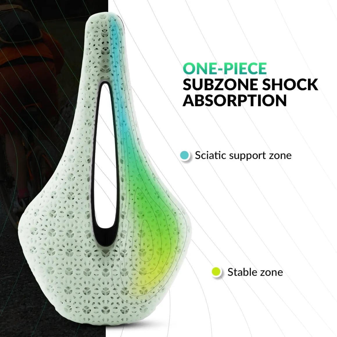 ROCKBROS 3D Printed Carbon Bike Saddle Ergonomic Ultralight Seat