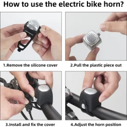 ROCKBROS Electric Bicycle Bells Loud Horn Ring Rainproof 3 Modes 90DB