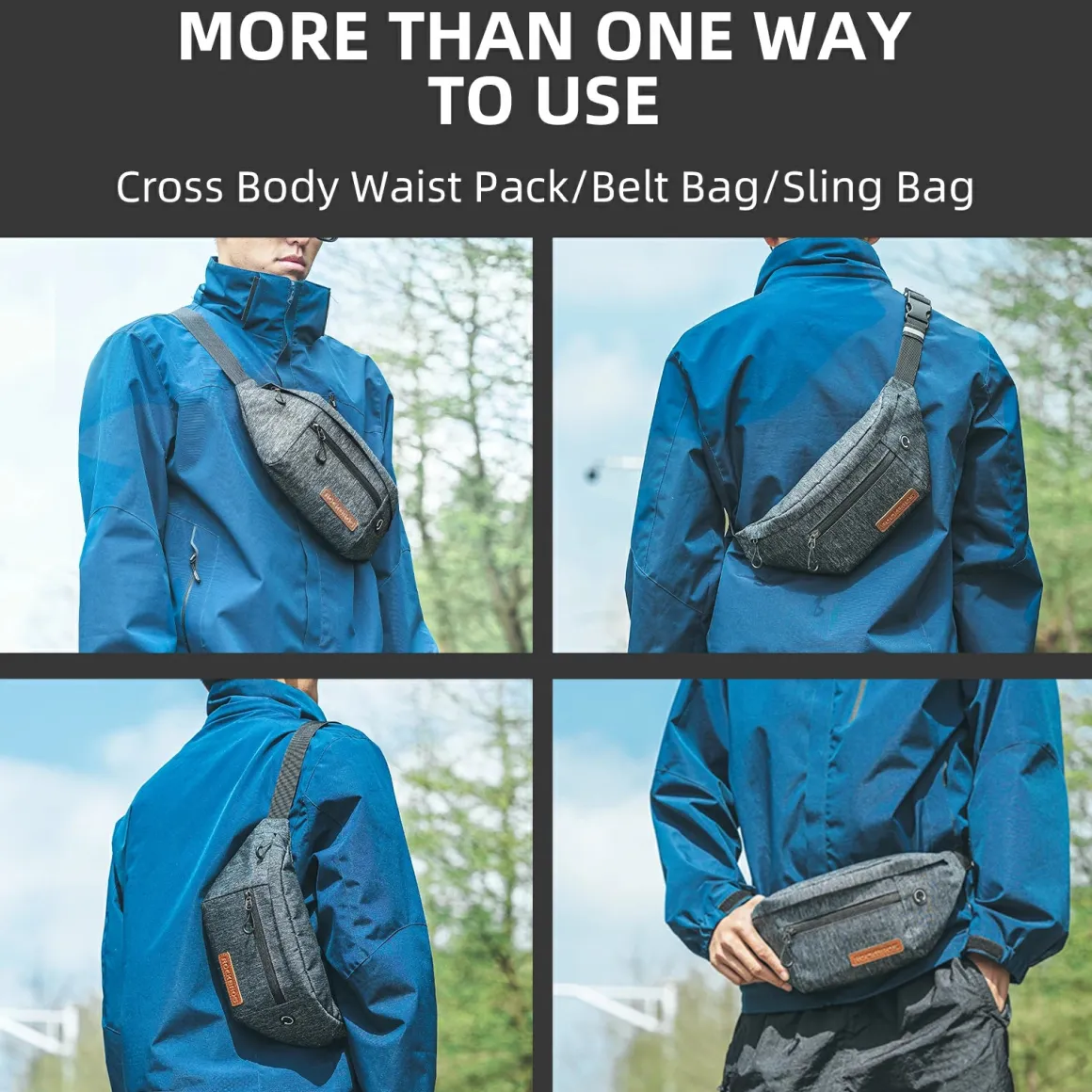 ROCKBROS Fanny Pack 1.5L Capacity Belt Bag