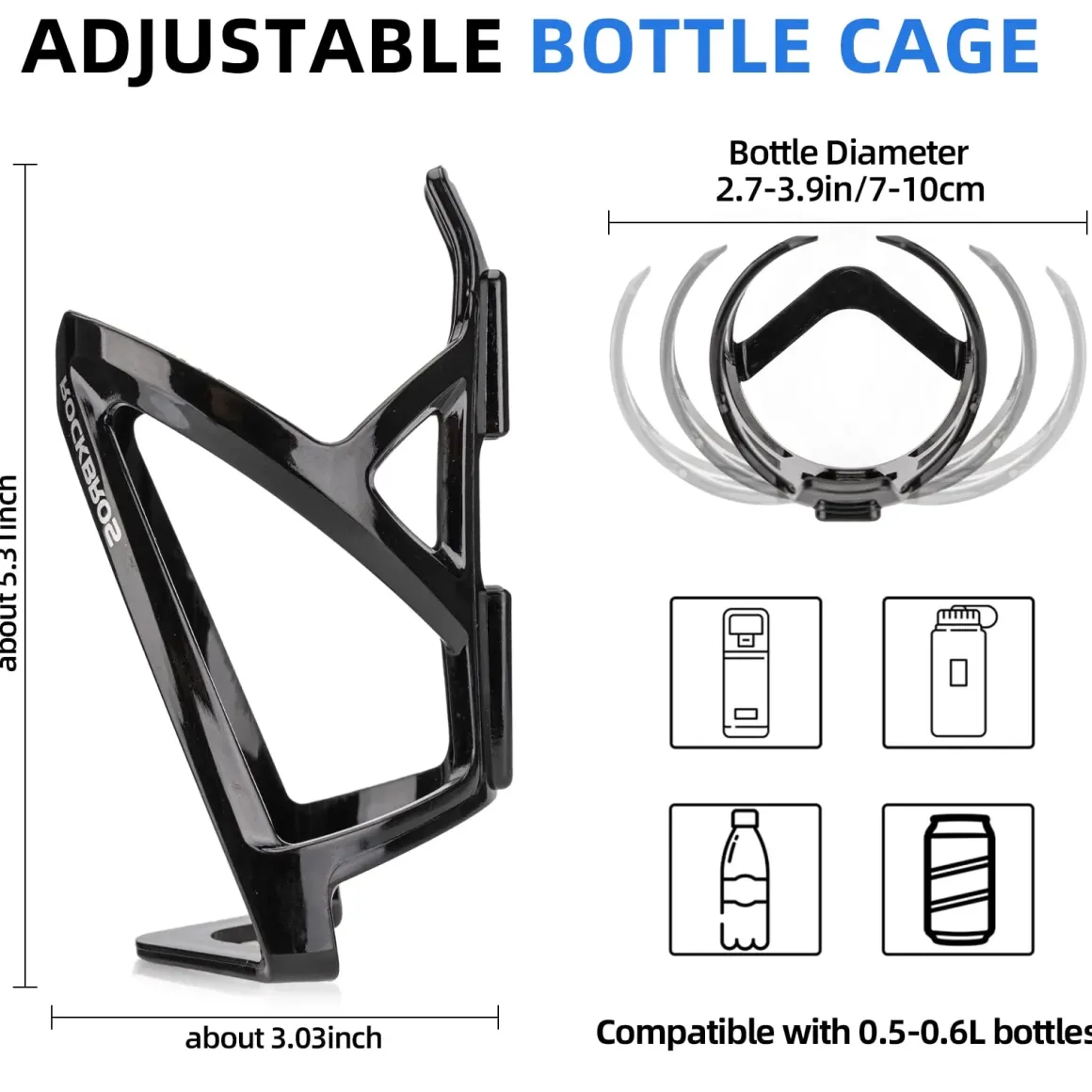 ROCKBROS FK-338 Bike Water Bottle Holder with Screws Tool