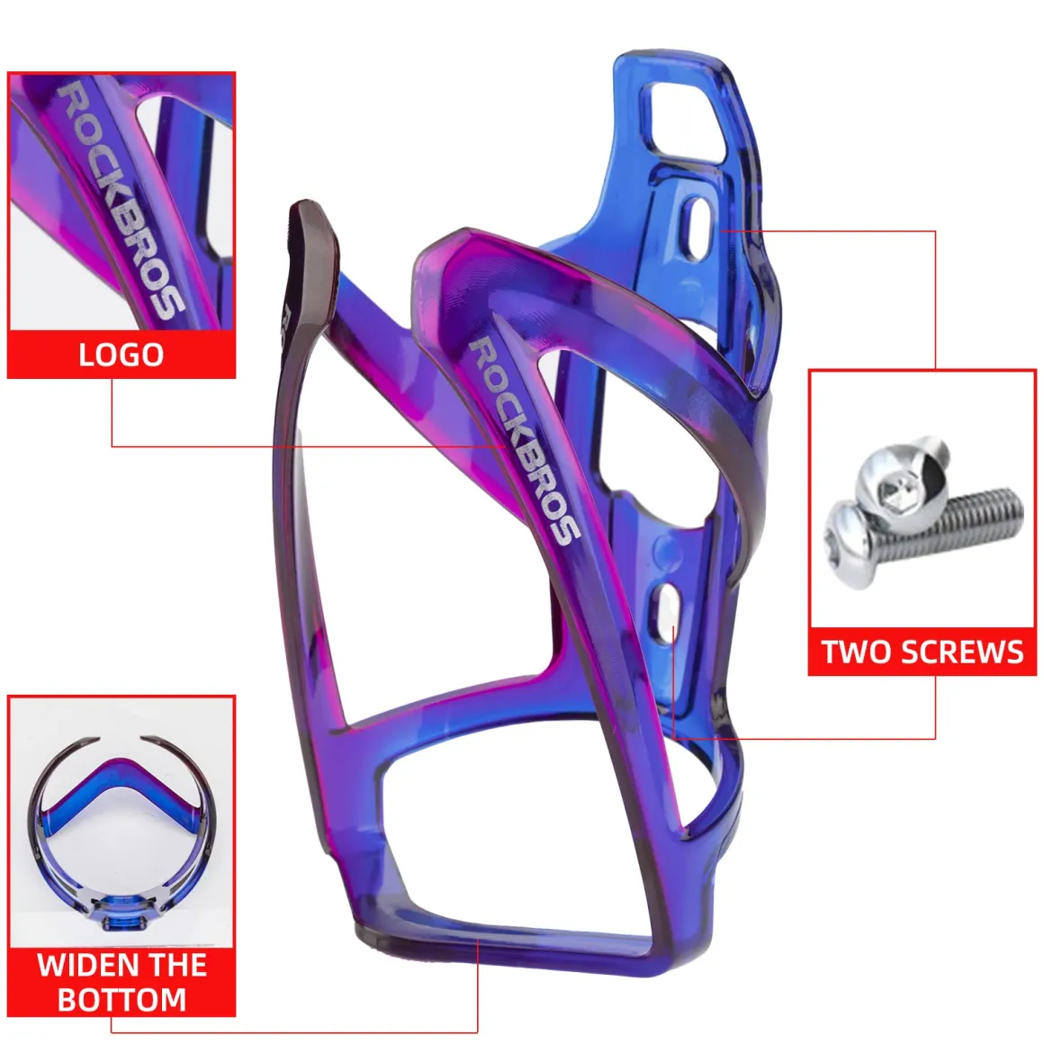 ROCKBROS FK-338 Bike Water Bottle Holder with Screws Tool