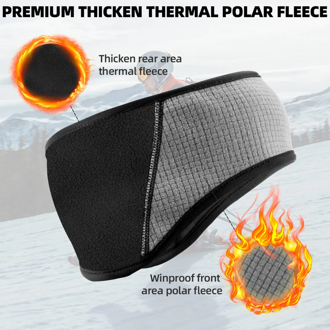 ROCKBROS Fleece Ear Warmers Headband for Men & Women, Warm Ear Cover