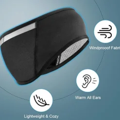 ROCKBROS Fleece Ear Warmers Headband for Running Cycling Skiing Winter Warmth