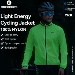 ROCKBROS Fluorescent Lightweight Cycling Phosphorescent Jacket Foldable