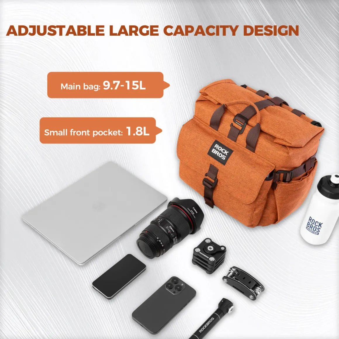 ROCKBROS Folding Bike Handlebar Bag Backpack - H46