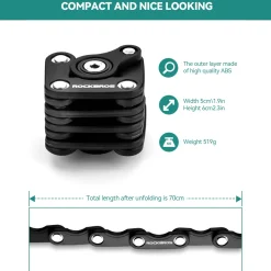 ROCKBROS Folding Bike Lock Anti-theft Alloy Lock with Mounting Bracket