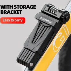 ROCKBROS Folding Bike Lock Heavy Duty Anti-Theft 4-Digit Combination Lock with Mount