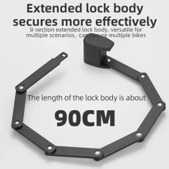 ROCKBROS Folding Bike Lock Smart Fingerprint Heavy Duty Anti Theft Bike Lock