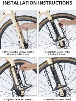ROCKBROS Front Bike Rack Aluminum Alloy Luggage Touring Carrier Racks 6.6lbs