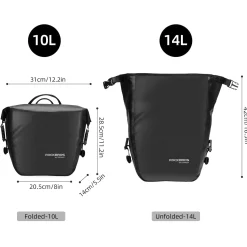 ROCKBROS Front Roller Panniers Bag Sturdy with Handle Shoulder Strap 1 Pair