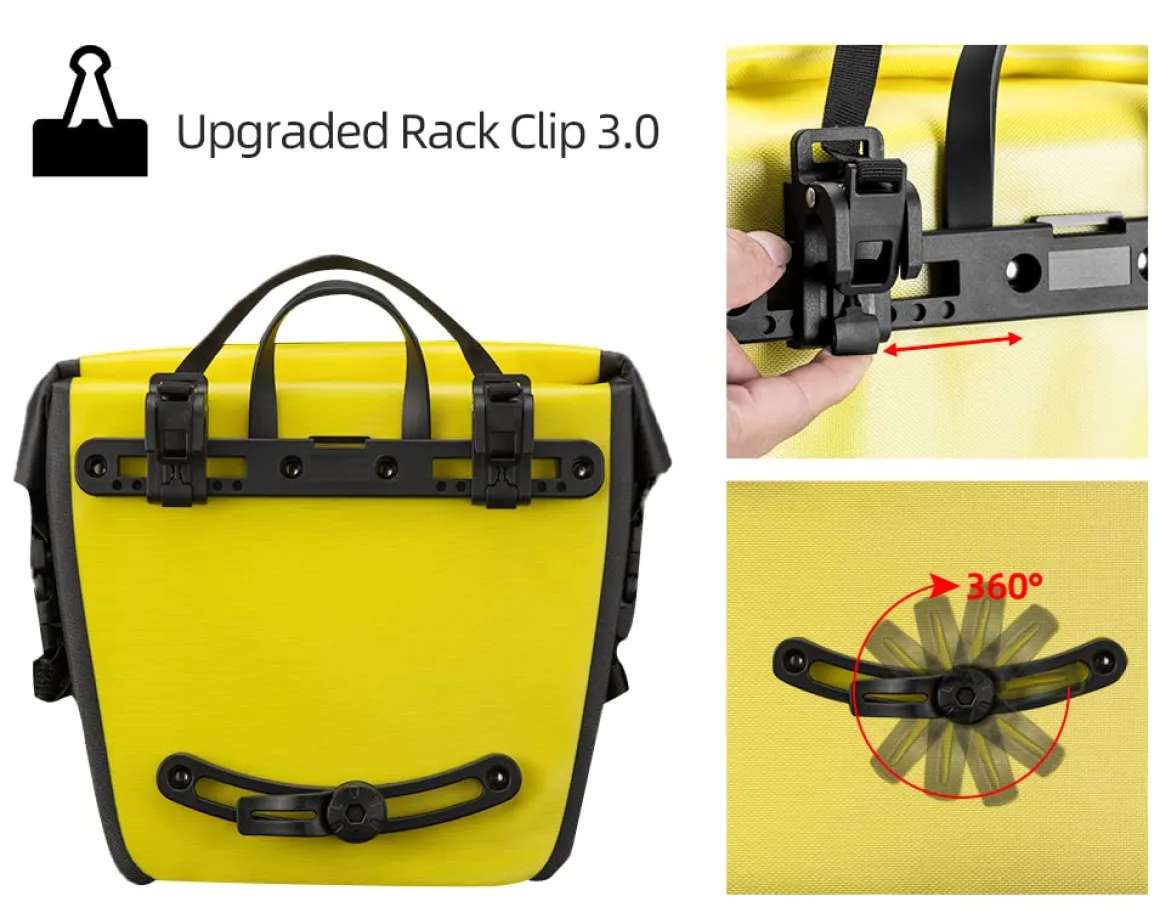 ROCKBROS Front Roller Panniers Bag Sturdy with Handle Shoulder Strap 1 Pair