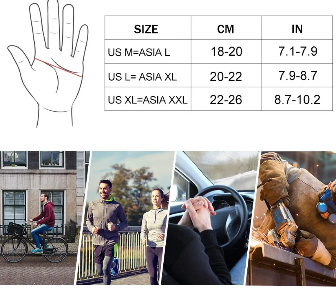 ROCKBROS Full Finger Cycling Gloves for Men, Motorcycle and Mountain Bike Gloves