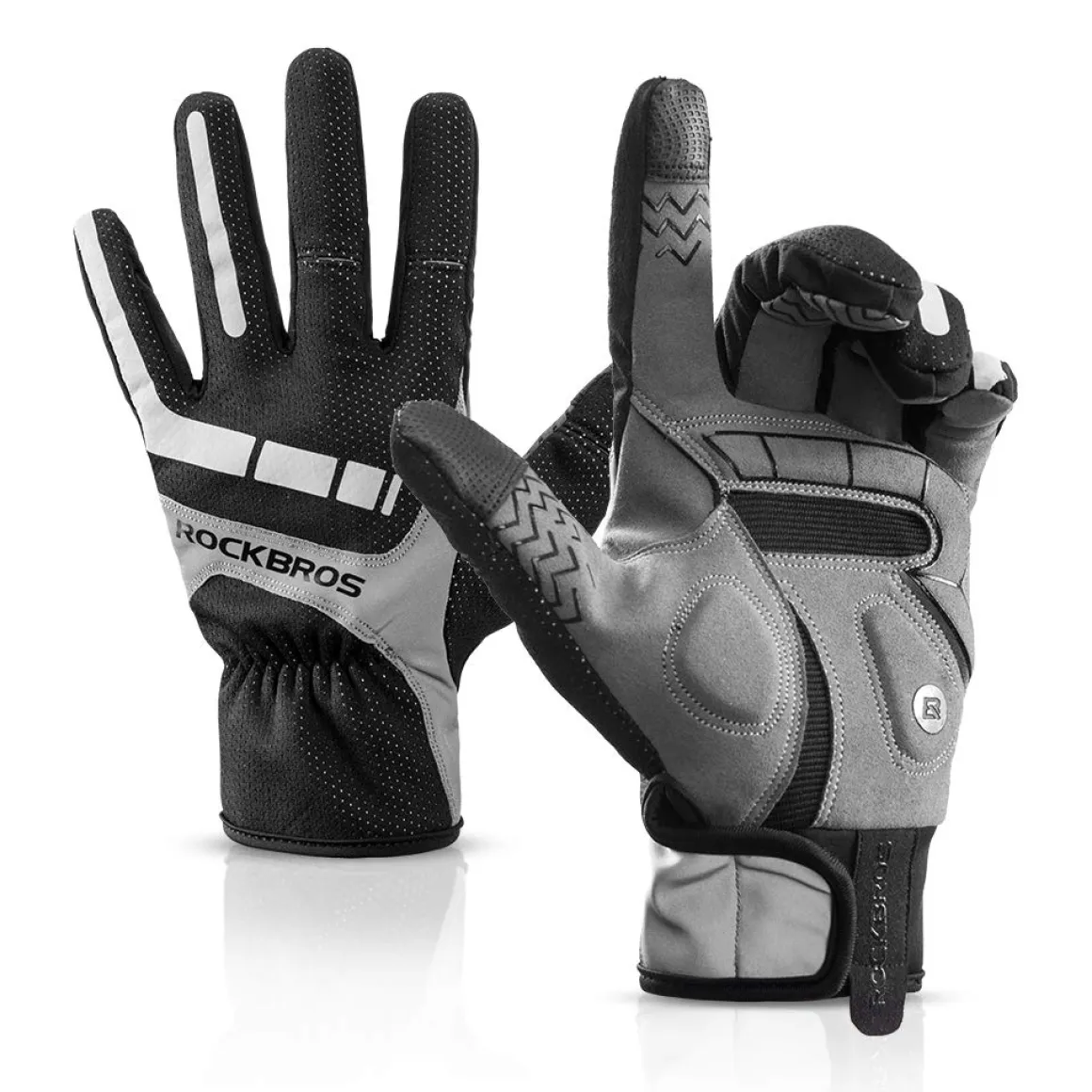 ROCKBROS Full Finger Cycling Gloves for Men, Motorcycle and Mountain Bike Gloves