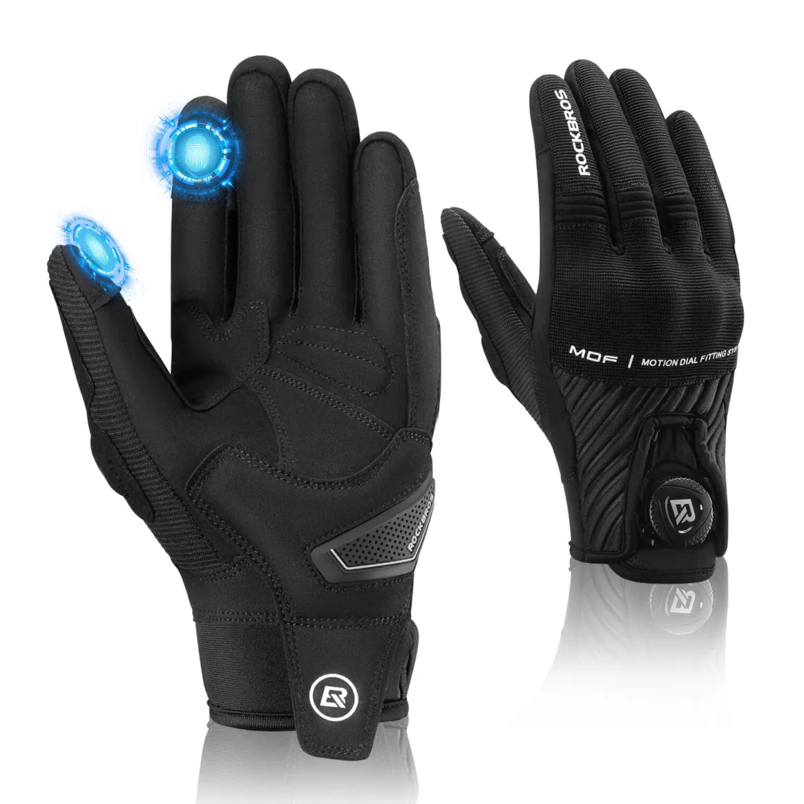 ROCKBROS Full Finger Cycling Gloves Touchscreen Breathable Flexible Padded