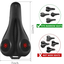 ROCKBROS Gel Bike Seat Cushion Padded Narrow Cover for Peloton Spin Bikes