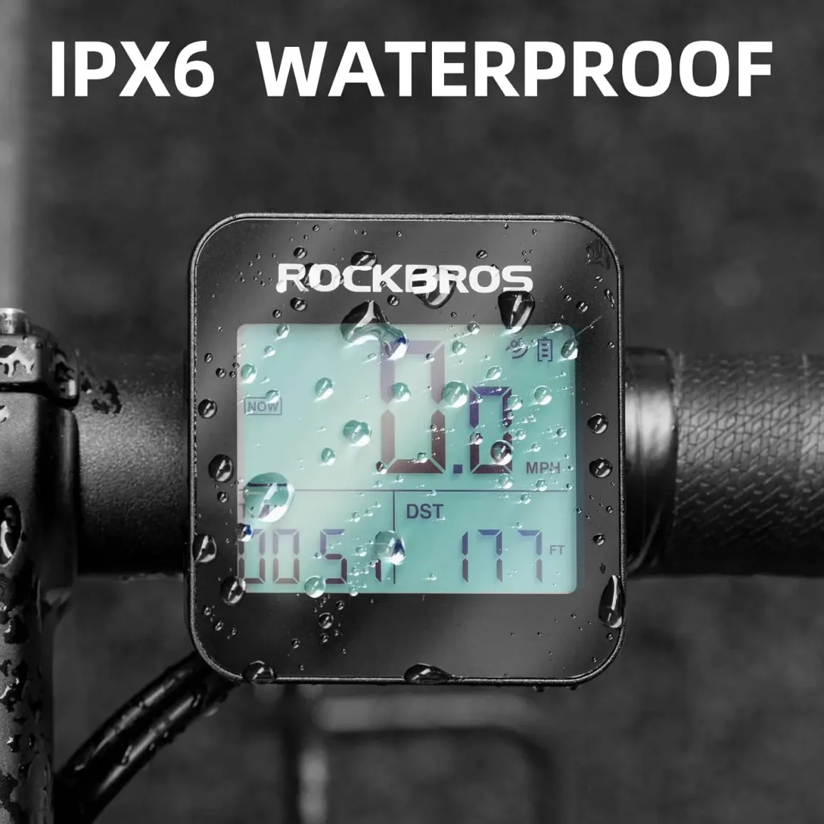 ROCKBROS GPS Bike Computer Accurate Wireless Speedometer with Backlight