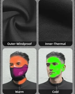 ROCKBROS Half Balaclava Mask Winter Thermal Half Mask Black Beige