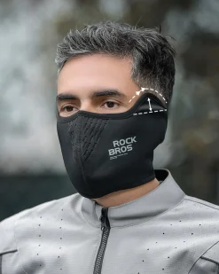 ROCKBROS Half Balaclava Mask Winter Thermal Half Mask Black Beige