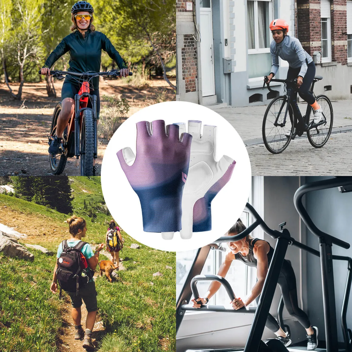 ROCKBROS Half-Finger Women Cycling Gloves Shock-Absorbing
