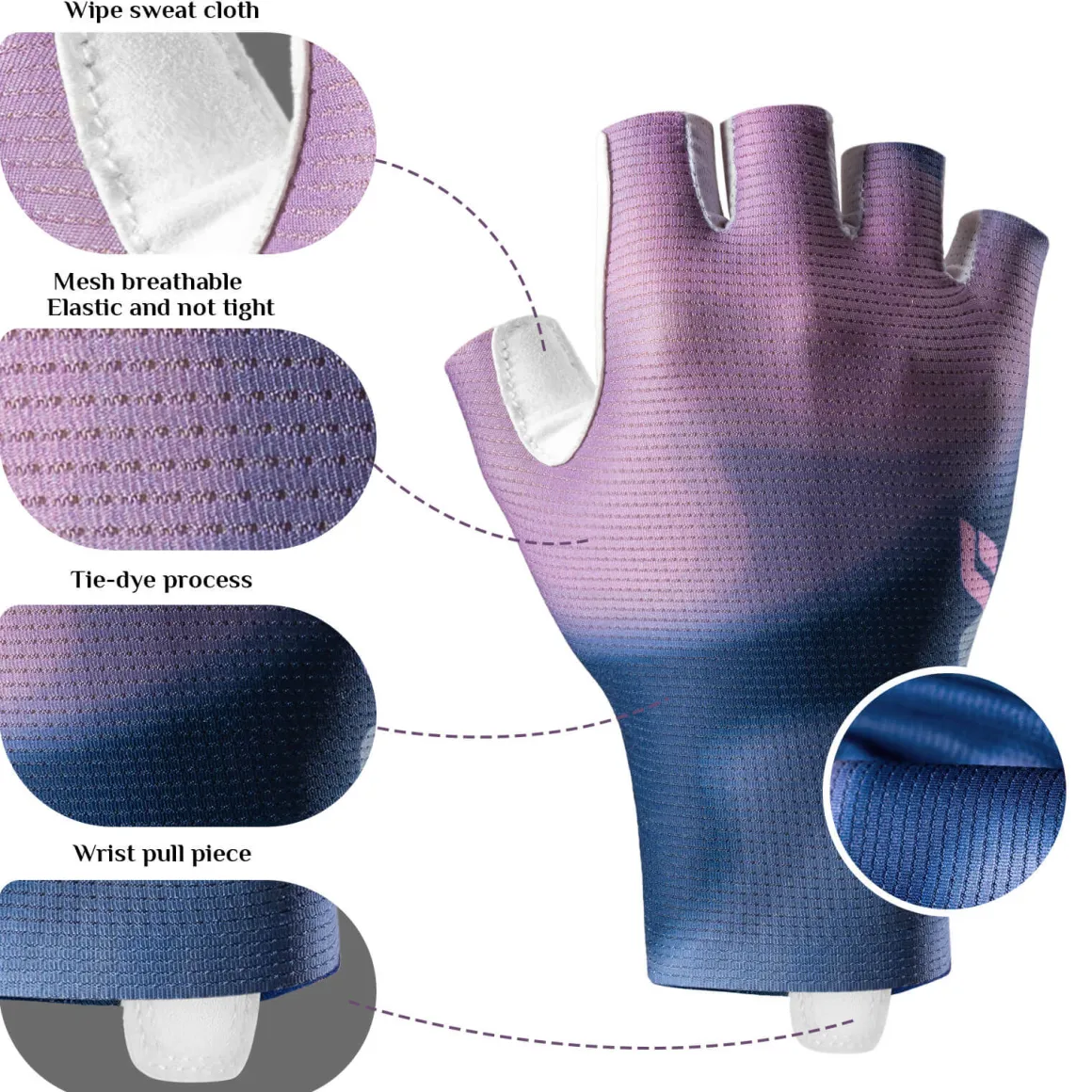 ROCKBROS Half-Finger Women Cycling Gloves Shock-Absorbing