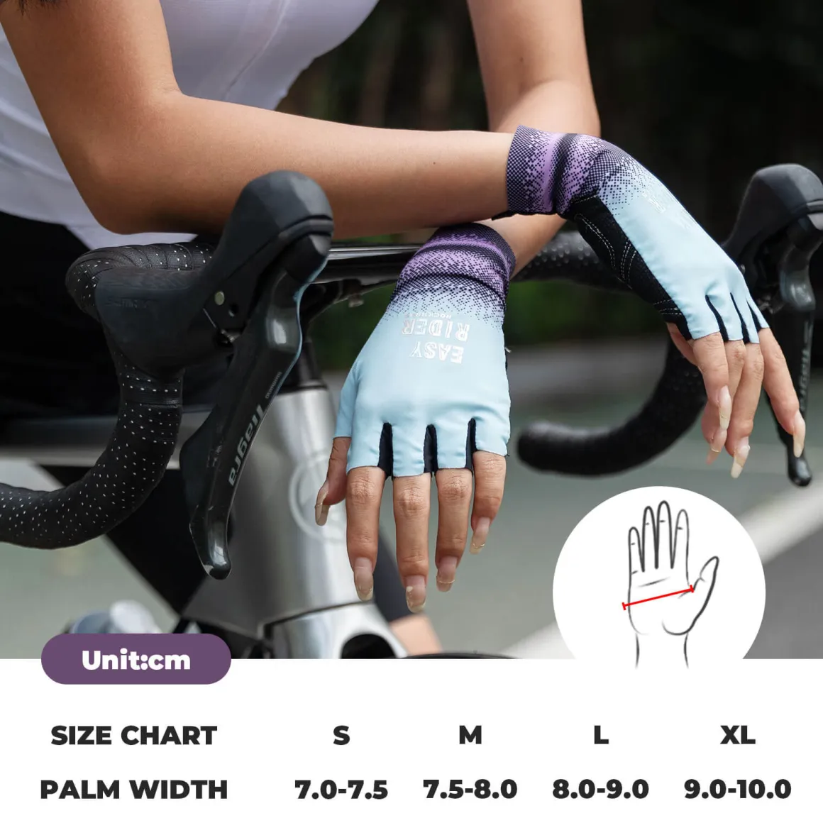 ROCKBROS Half-Finger Women Cycling Gloves Summer Gradient
