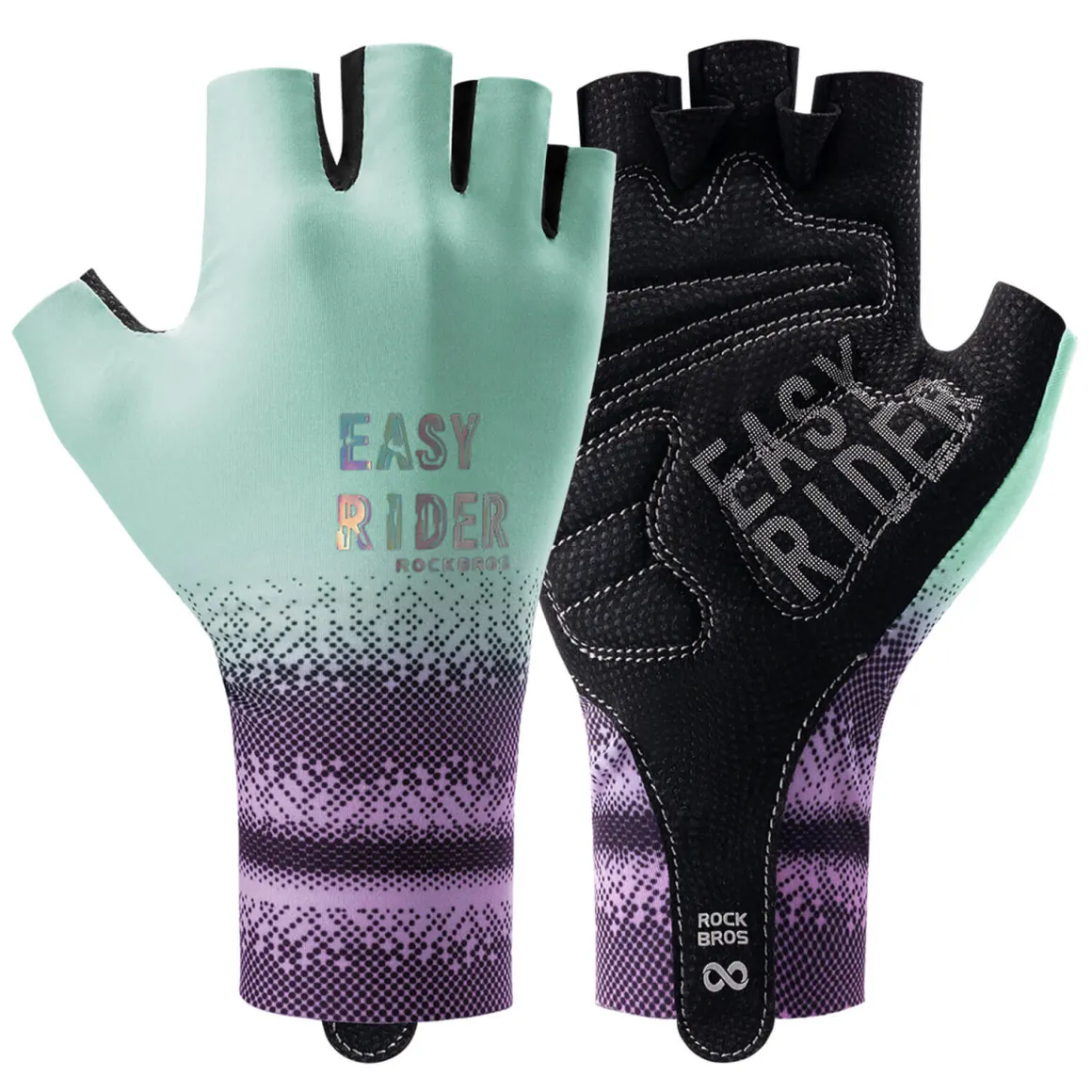 ROCKBROS Half-Finger Women Cycling Gloves Summer Gradient
