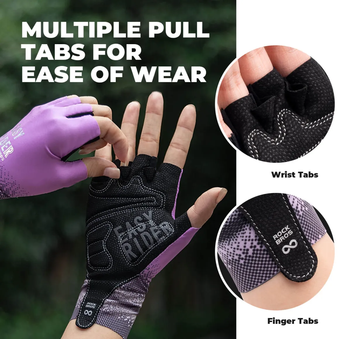ROCKBROS Half-Finger Women Cycling Gloves Summer Gradient