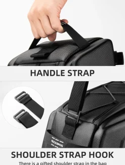 ROCKBROS Hard Shell Bike Rack Bag Waterproof 9L Capacity with Shoulder Strap