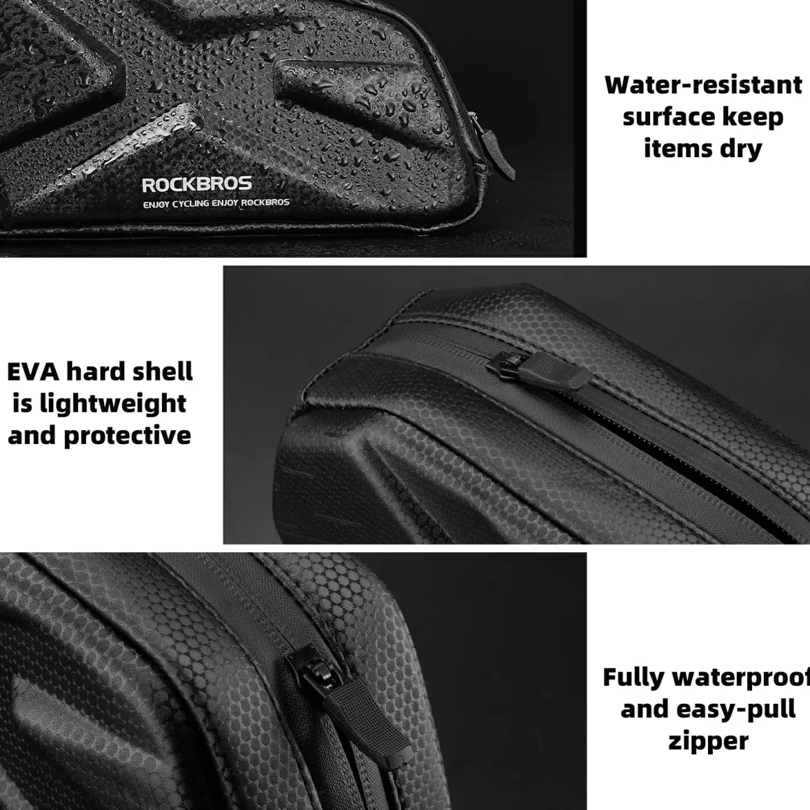 ROCKBROS 076 Hard Shell Bike Top Tube Frame Bag Pouch 1.4L