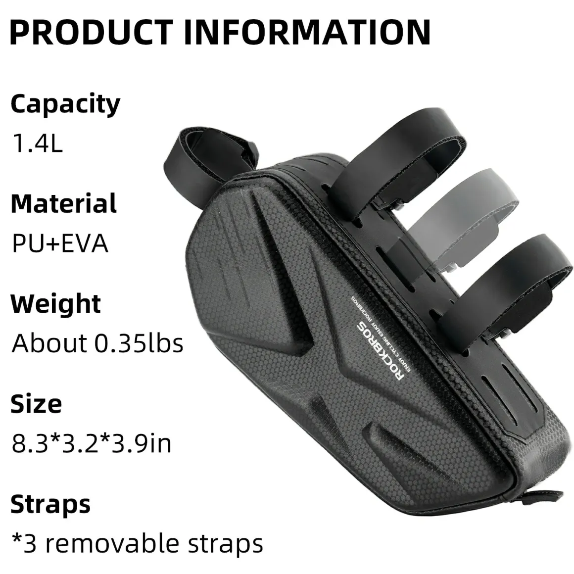 ROCKBROS 076 Hard Shell Bike Top Tube Frame Bag Pouch 1.4L