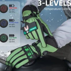 ROCKBROS Heated Gloves, Rechargeable Winter Touchscreen Hand Warmers for Men Women