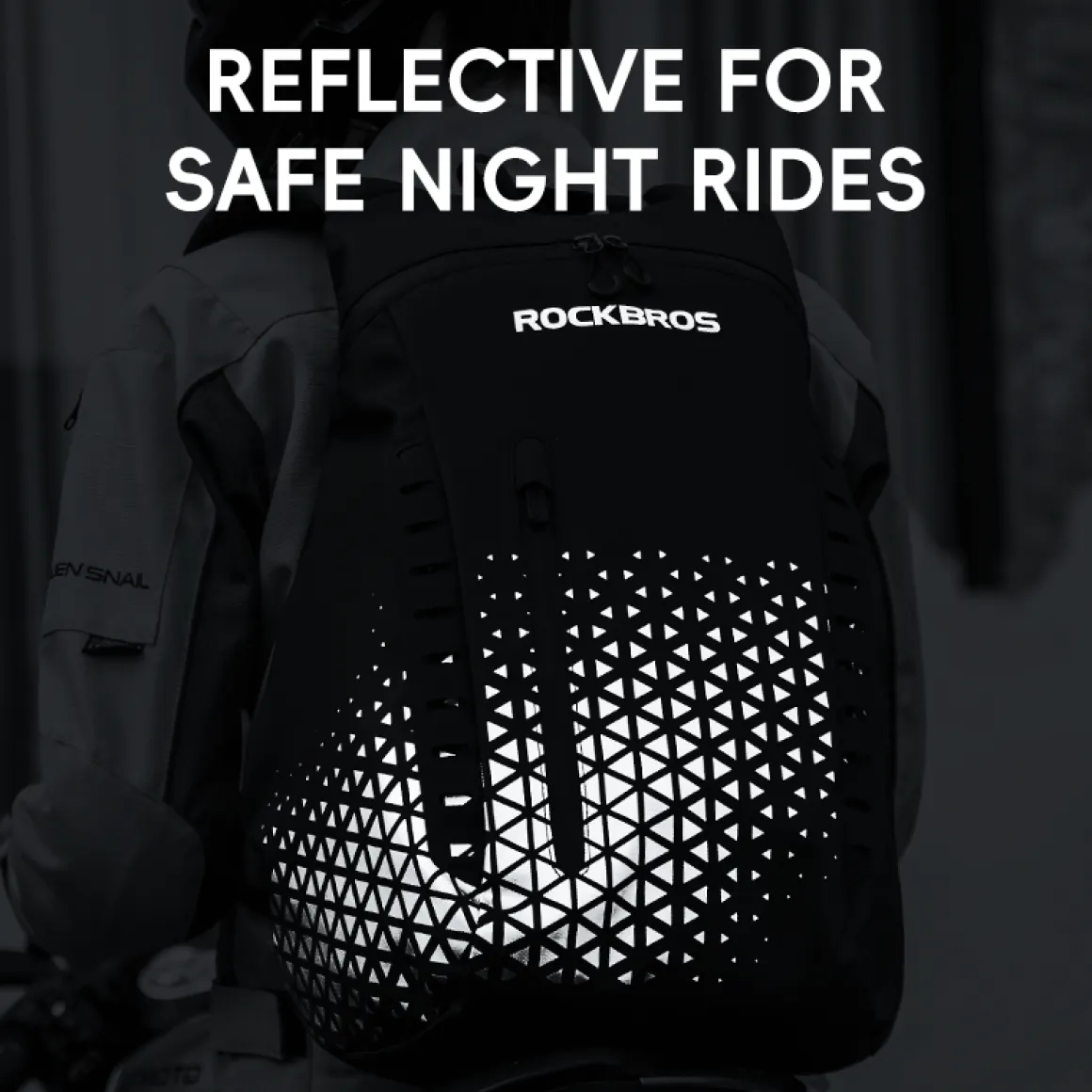 ROCKBROS High-Capacity 14.5L Helmet Backpack with Reflective Safety Design