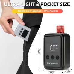 ROCKBROS HW140 Mini Electric Air Bike Tire Pump 150PSI 500mAh