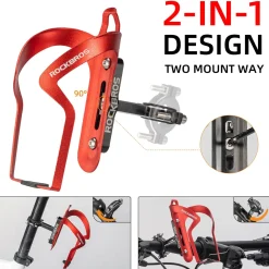 ROCKBROS 2-in-1 Bike Cup Holder Adjustable Bottle Cage for Handlebars & Seat Post