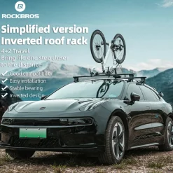 ROCKBROS Inverted Roof Bike Rack for Cars Quick-Release Straps and Clamps