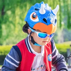ROCKBROS Kids Cartoon Dinosaur Helmet Adjustable Lightweight