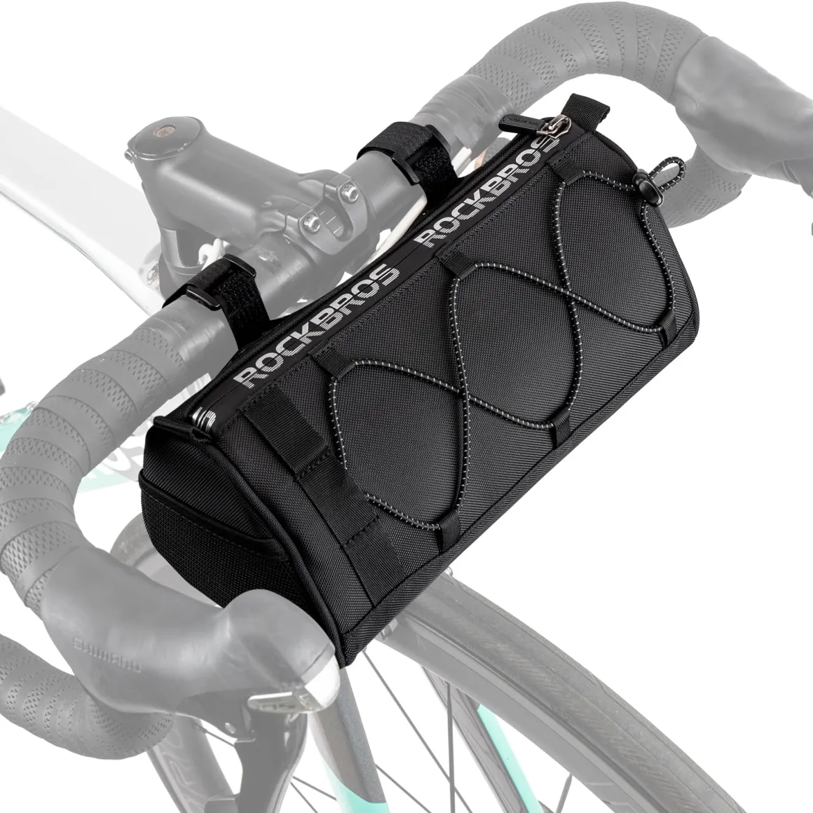 ROCKBROS 1.5L Bike Handlebar Bag - Reflective Front Handlebar Bag for MTB Road Bikes