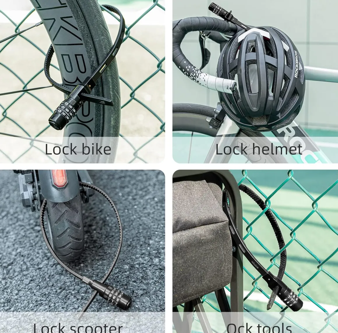 ROCKBROS LCXR Zip Tie Bike Lock Small Cable Lock