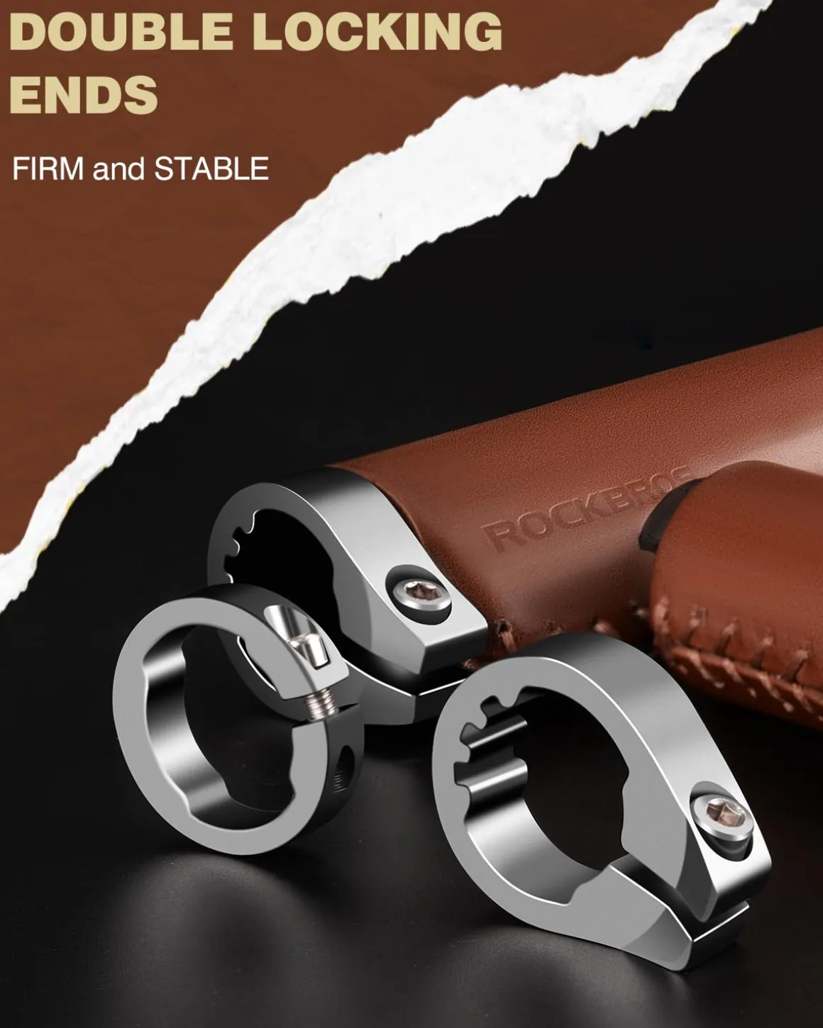 ROCKBROS Leather Vintage Mountain Bike Folding Bike Handlebar Grips 22.2mm