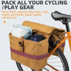 ROCKBROS 27L Expandable Bike Pannier Bag with Shoulder Strap for Various Bikes