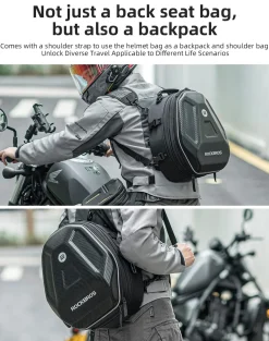 ROCKBROS 35L Hard Shell Motorcycle Tail Bag Waterproof Expandable Durable