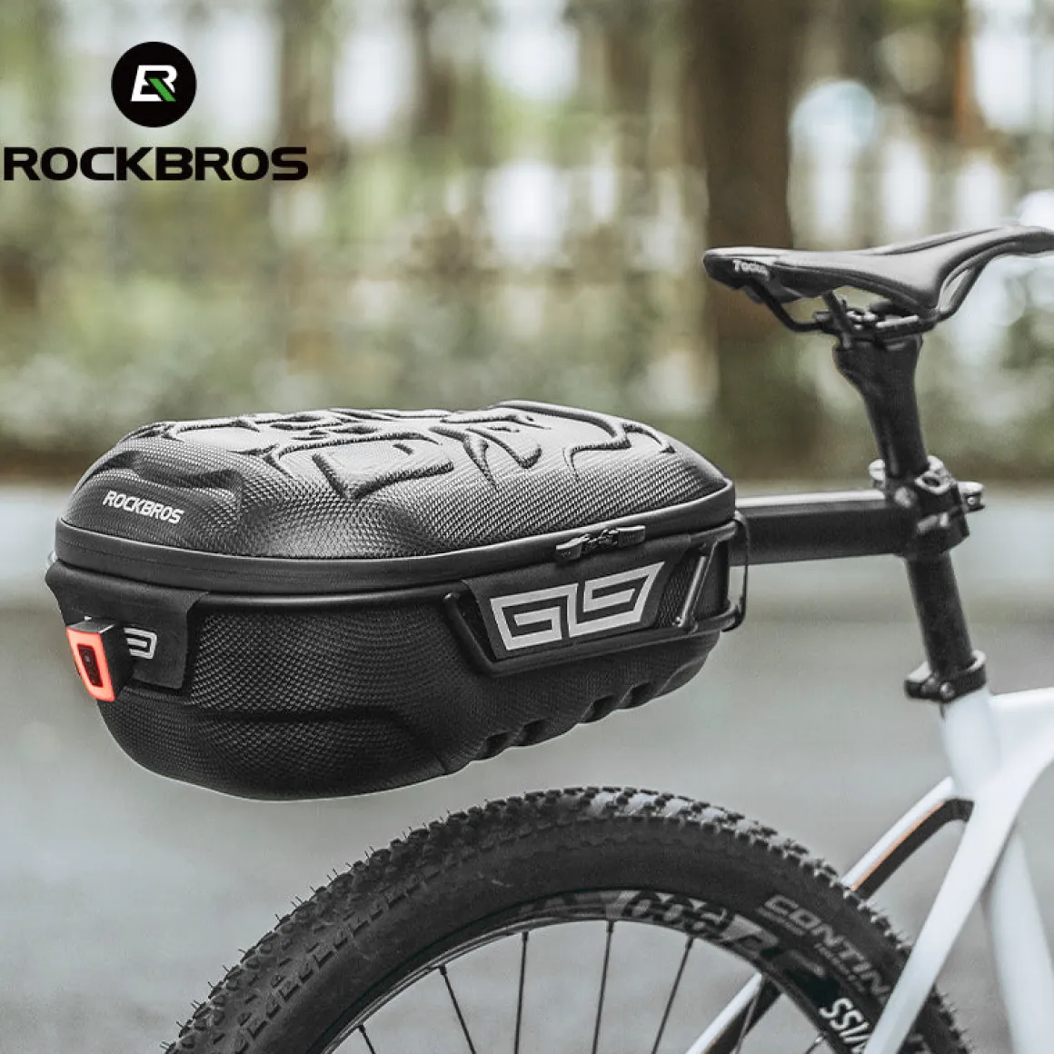 ROCKBROS 12L Hard Shell Rainproof MTB Road Bike Saddle Rear Rack Bag with Bike Cargo Rack