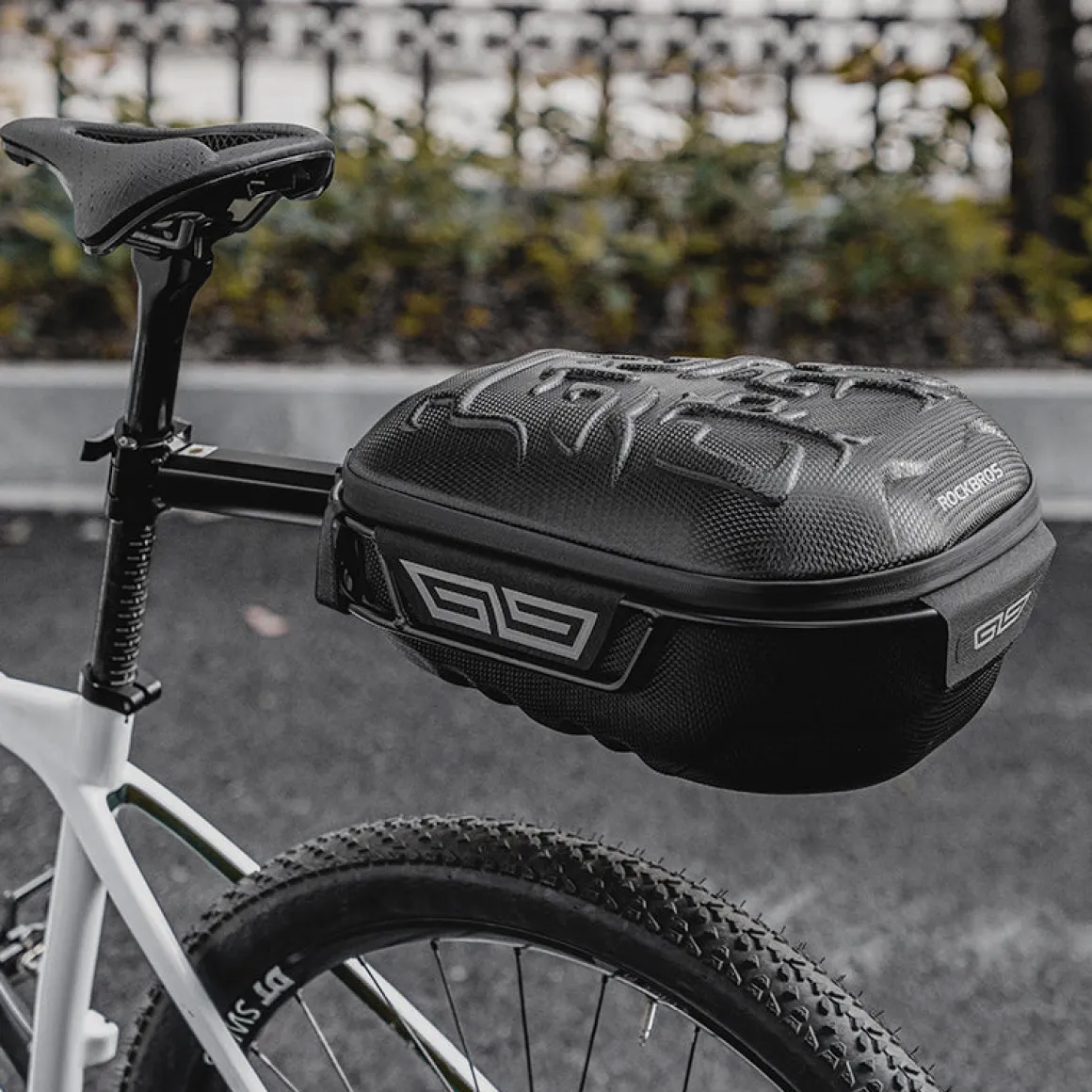ROCKBROS 12L Hard Shell Rainproof MTB Road Bike Saddle Rear Rack Bag with Bike Cargo Rack