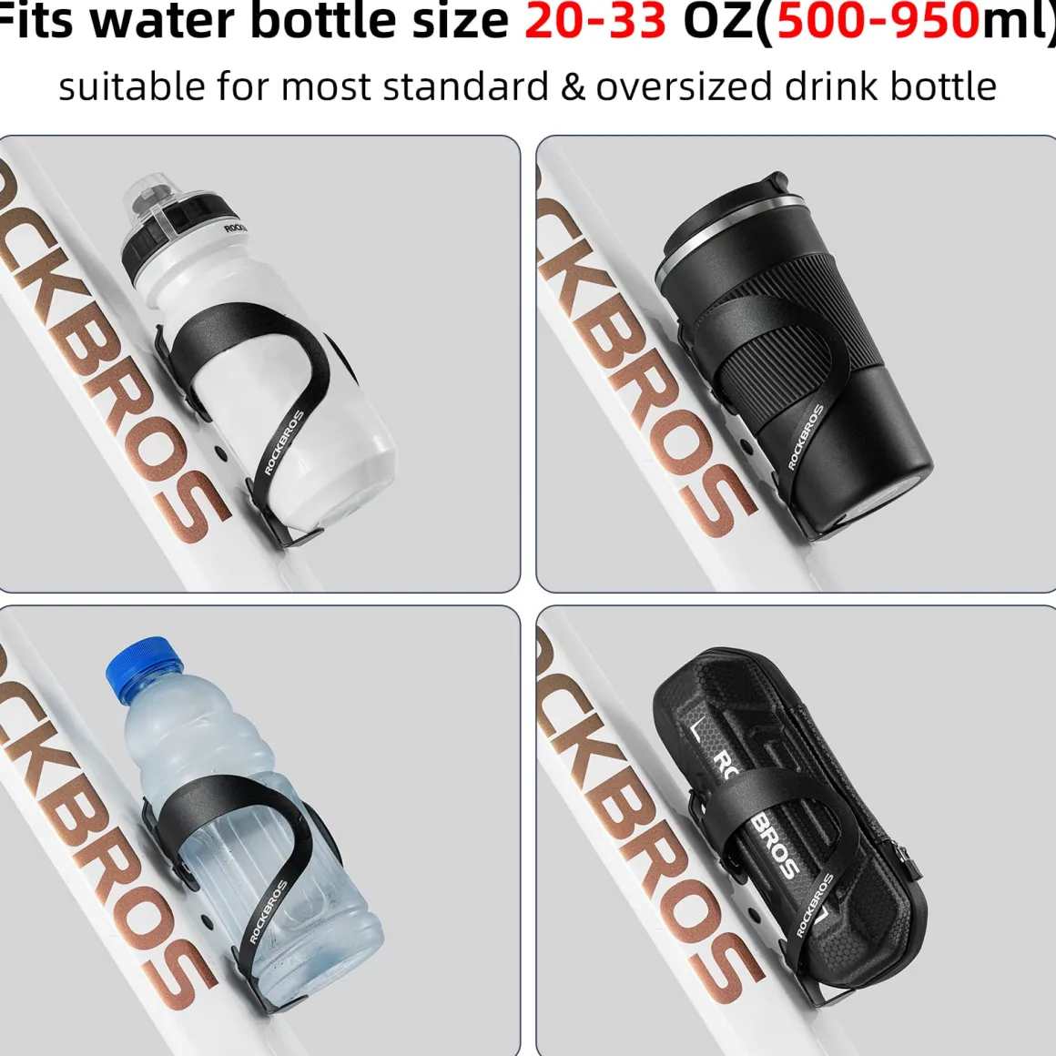 ROCKBROS Lightweight Alloy Bike Water Bottle Holder for Road Mountain Bikes