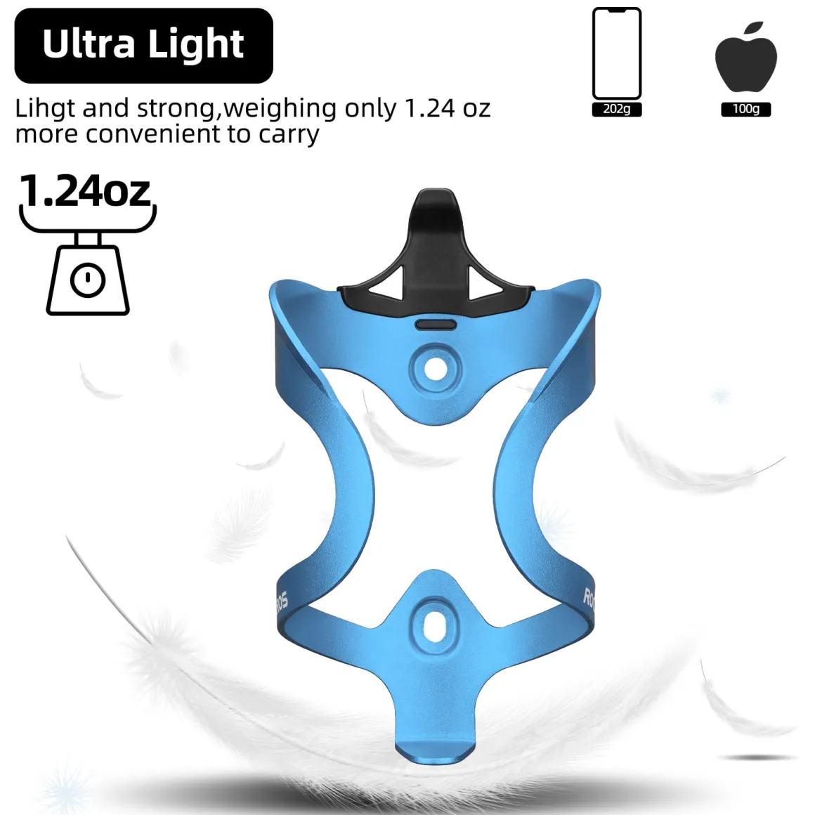 ROCKBROS Lightweight Alloy Bike Water Bottle Holder for Road Mountain Bikes