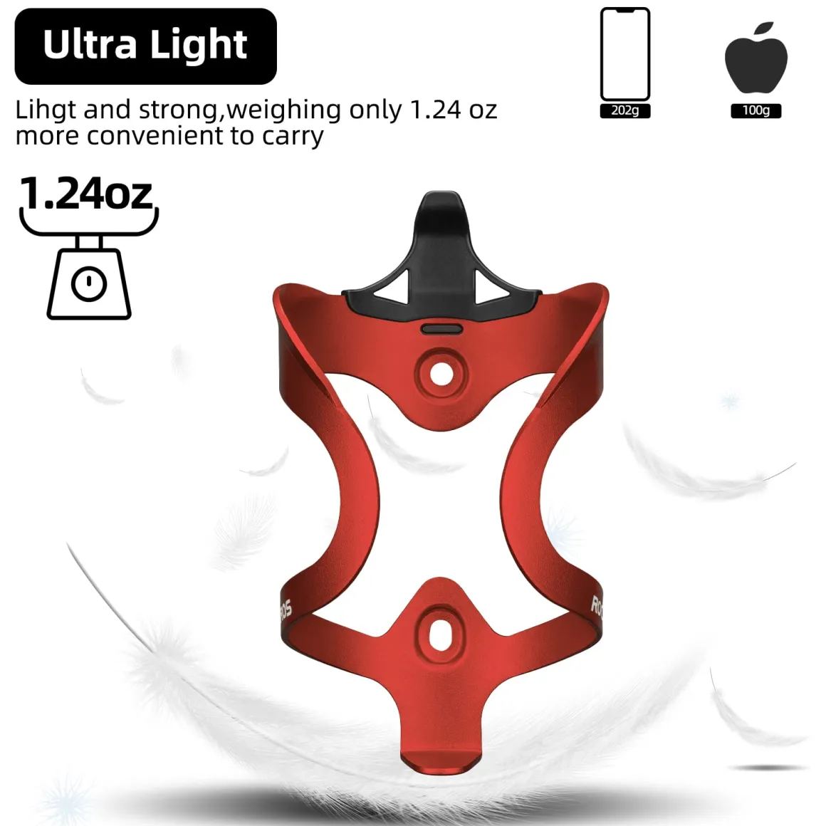 ROCKBROS Lightweight Alloy Bike Water Bottle Holder for Road Mountain Bikes