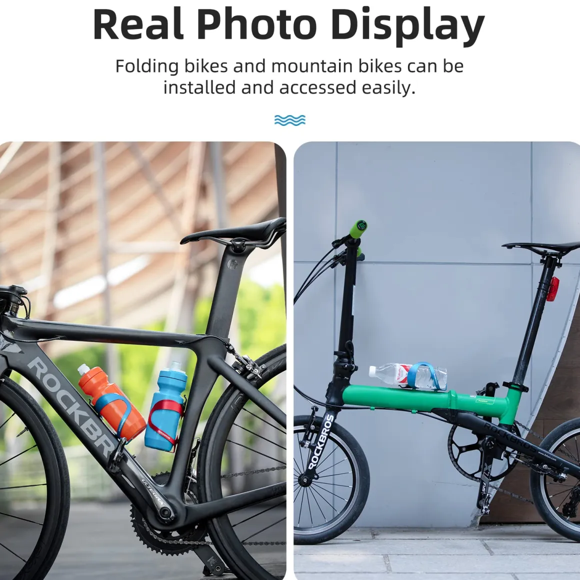 ROCKBROS Lightweight Alloy Bike Water Bottle Holder for Road Mountain Bikes