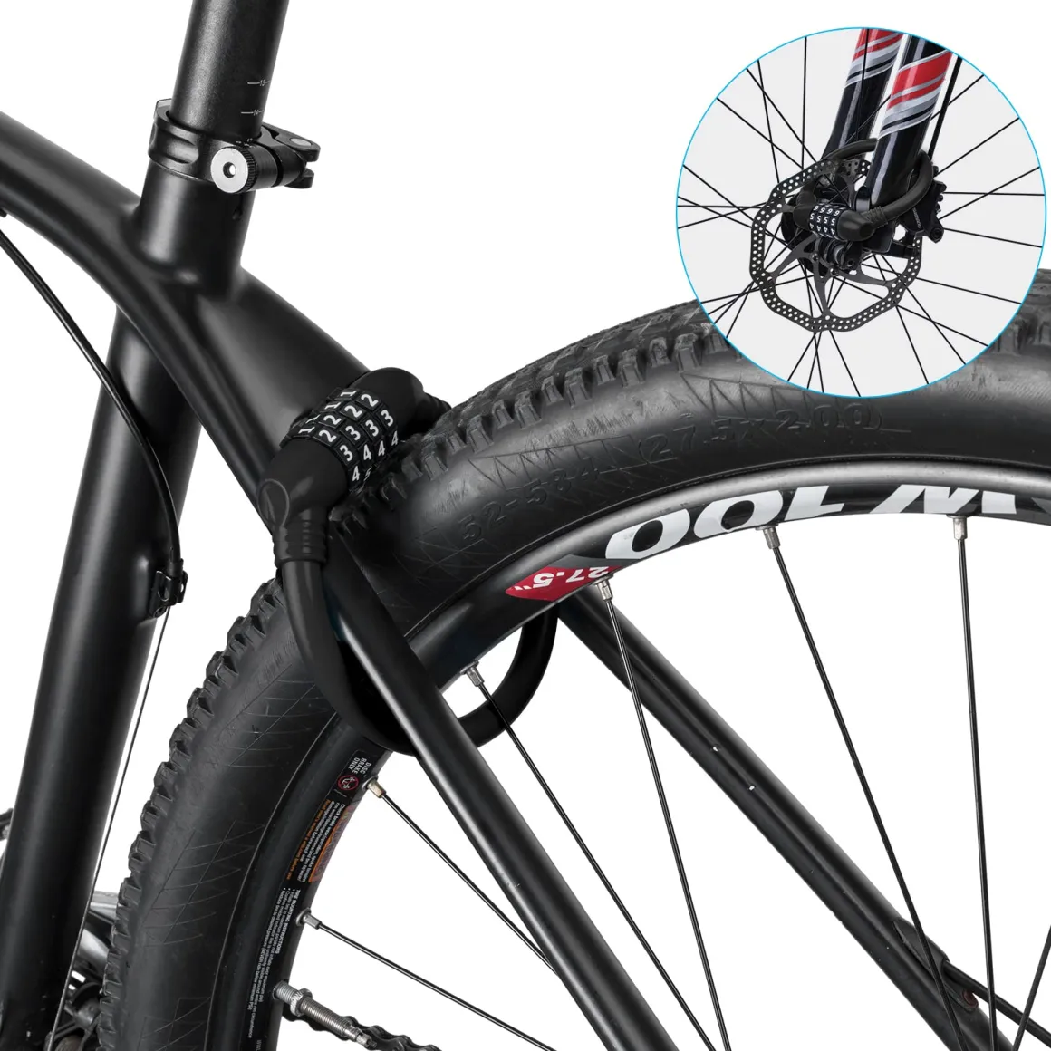 ROCKBROS Lightweight Bike Lock Cable 12MM Anti-Theft Combination Lock