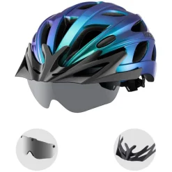 ROCKBROS Lightweight Cycling Helmet with Removable Goggles Sun Visor